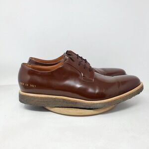 Common‎ Projects Derby Shine Shoes Mens 49 Brown Leather Oxford Crepe Sole
